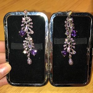 Purple Drop Earrings